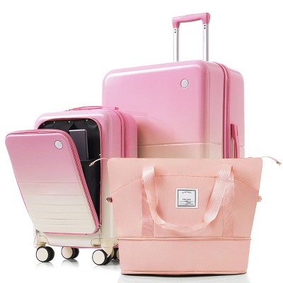 3-Piece Hardside Luggage Set with Cup Holders & USB Charger, Lightweight for Travel – Cuddlewood