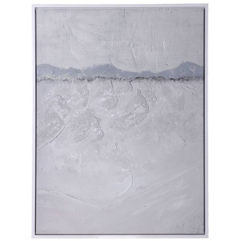 Silky Horizon Hand Painted Framed Canvas White - StyleCraft, 1 of 7