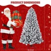 Prelit Pencil Snow Flocked Spruce Artificial Christmas Tree with Warm White Lights, Pre-Decorated, Foldable Stand for Holiday, White - 2 of 4