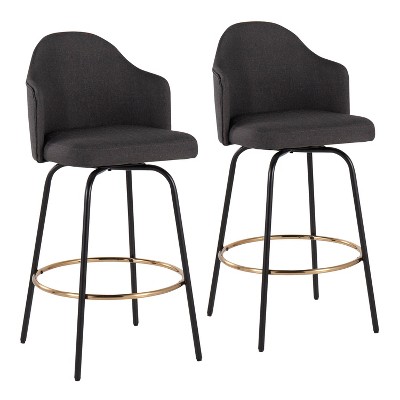 
Set of 2 Ahoy Polyester/Metal Counter Height Barstools - LumiSource