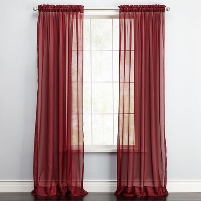 BrylaneHome BH Studio Sheer Voile Rod-Pocket Panel Pair