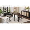 Jojoka 5-Piece Extendable Dining Table Set for 4-8 People, 63 Inch Kitchen Table with 2 Benches & 2 Stools - 4 of 4