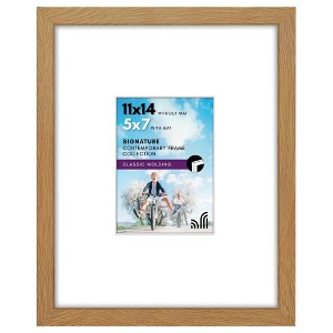 Americanflat 11x14 Picture Frame with shatter-resistant glass - Displays 5x7 With Mat and 11x14 Without Mat - Available in a variety of Colors - 1 of 4