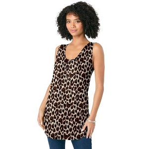 Roaman's Women's Plus Size Ultra Drape Tank Top - 1 of 2