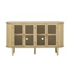 Luxystar Farmhouse Sideboard Cabinet with Storage, Glass Doors and Adjustable Shelves for Dining and Living Room, Natural - 2 of 4