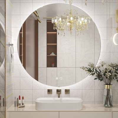 Keonjinn LED Backlit Bathroom Vanity Wall Mirror, 3 Color Temperatures Dimmable, Anti-Fog
