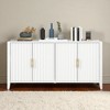 63.1" Modern Sideboard Buffet with 4 Wavy Slatted Doors, Solid Wood Legs, Metal Handles, Storage Cabinet for Dining, Living, Entryway - 2 of 4