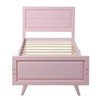 Twim Size Wood Platform Bed with Headboard and Wood Slat Support - 3 of 4