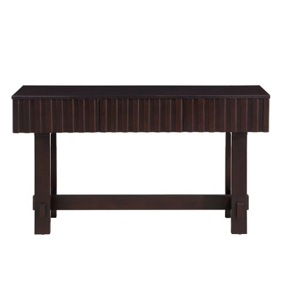 Hostack 52'' Console Table with Storage Drawers and Solid Wood Legs for Living Room and Hallway Entrance, Espresso