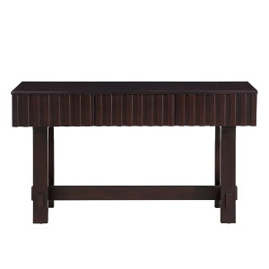 Hostack 52'' Console Table with Storage Drawers and Solid Wood Legs for Living Room and Hallway Entrance, Espresso - 1 of 4