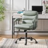 Barnaby Modern Faux Leather Swivel Office Chair with Casters|HULALA HOME - 2 of 4
