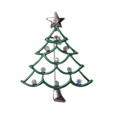 Unique Bargains Christmas Brooches YNCP7208 Silver Alloy Dripping Wax 1.81"x2.28" 1 Pc