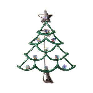 Unique Bargains Christmas Brooches YNCP7208 Silver Alloy Dripping Wax 1.81"x2.28" 1 Pc - 1 of 4