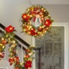 COZONY Pre-Lit Christmas Wreath & Garland Set, Artificial Lighted Decor for Door, Porch and Fireplace - 3 of 4