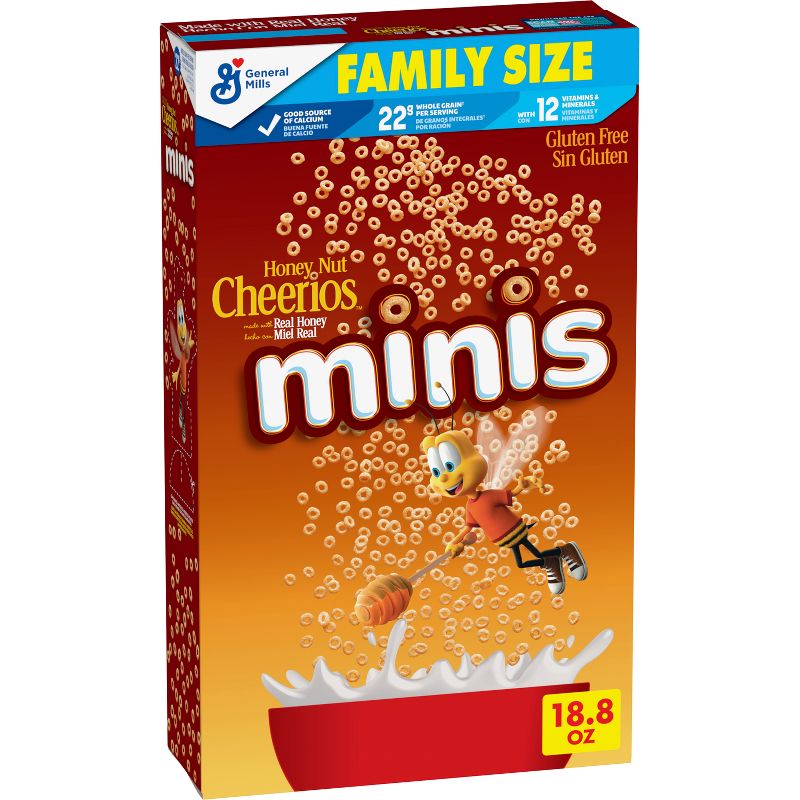 Honey Nut Cheerios Minis Family Size Cereal - 18.8oz, 1 of 9