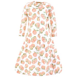 Hudson Baby Infant Girl Long Sleeve Cotton Jersey Sleeping Bag, Sack, Blanket, Peach - 1 of 2