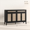 Kitchen Sideboard Cabinet, Boho Entryway Cabinet with Decorative Rattan Doors and Drawers for Dining Room - 3 of 4