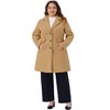 Agnes Orinda Women's Plus Size Notch Lapel Single Breasted Trendy Dressy Fall Winter Midi Pea Coat - 3 of 4
