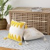 18*18in Modern Decorative Square Tufted Pillow Cover with Tassels, Soft Pillow Sham Case for Sofa Couch Bedroom Car Living Room Inverted - 2 of 3