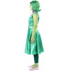 HalloweenCostumes.com Women's Disgust Costume | Adult Disney and Pixar Inside Out Green Dress with Purple Scarf and Green Wig - 3 of 4