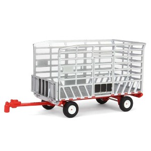 1/64 Bale Throw Wagon Silver & Red Greenlight Down on the Farm Series 9 48090-F - 1 of 4
