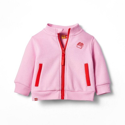 Baby Brick Embroidered Track Zip-Up Sweatshirt - LEGO® Collection x Target Pink Newborn