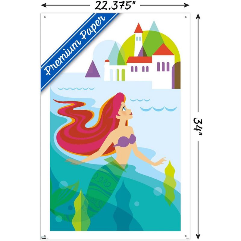 Trends International Disney The Little Mermaid - Ariel with Castle Unframed Wall Poster Prints, 3 of 7