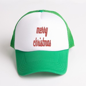 Simply Sage Market Embroidered Merry Christmas Bold Cursive  Foam Trucker Hat - 1 of 3