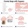 Big Dot of Happiness Pink Daisy Flowers - DIY Floral Party Clear Goodie Favor Bag Labels - Candy Bags with Toppers - Set of 24 - 3 of 4