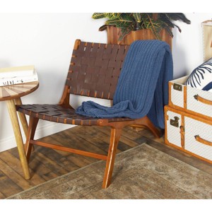 Set of 2 Contemporary Mahogany Accent Chair - Olivia & May - 1 of 4