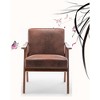 Accent Chair with Solid Wood Frame, Compact Comfortable Seating and Sleek Profile, Mid-Century Modern Design - 2 of 4