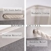 Aoibox Set of 3 Large Collapsible Fabric Storage Baskets for Shelves Decorative Canvas Organizer Bins White Grey - 3 of 4