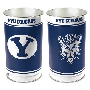 NCAA BYU Cougars Waste Basket: Tin Indoor Trash Can, Open Top, 13-Gallon Capacity - 1 of 3