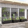 Wooakway 72"H Two-tone Patio Planter Box with Trellis Metal Raised Garden Bed Black Decorative Privacy Screen with Wheels - 2 of 4
