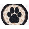 Earth Rugs Dog Paw Print Coaster – 5"x5" Natural Jute Braided Round Rustic Drink Mat for Pet Lovers & Farmhouse Decor - 2 of 3
