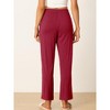INSPIRE CHIC Women's Cotton Stretchy Elastic Waist Straight Wide-Leg Pajama Pants with Pockets - 3 of 4