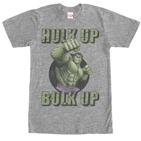 Men's Marvel Hulk Up Bulk Up T-shirt - Athletic Heather - Large : Target