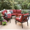 Leisure Made Blakely 5pc Aluminum Sectional in Red Fabric - 3 of 4