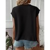 BLUEMING Womens Tank Tops Cap Sleeves Casual Crew Neck Loose Fit Knit Lightweight Pullover Sweater - 3 of 4