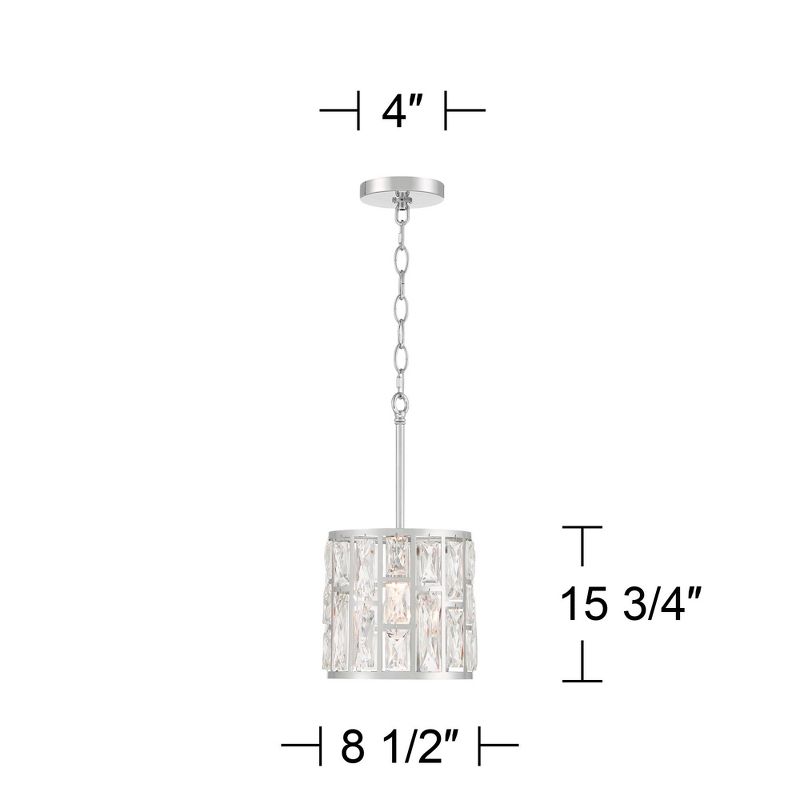 Vienna Full Spectrum Sofie Chrome Mini Pendant Light 8 1/2" Wide Modern Clear Crystal for Dining Room House Foyer Kitchen Island Entryway Bedroom Home, 4 of 10