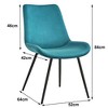Nordlys Set of 2 Metal and Fabric Dining Chairs Modern Design Style Upholstery Dining Room - 3 of 4