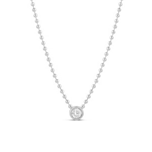SHYMI Bezel Round Pendant Ball Chain Necklace — 18k Gold-Filled, Rhodium - Plated, Cubic Zirconia, Adjustable Chain - 1 of 1