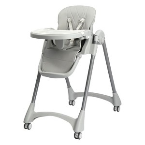 JOYMOR 4 in 1 Folding Baby High Chair for Babies to Toddlers, Infant Eating Foldable Highchair, 4-Position Removeable & Tray, 5-Point Harness - 1 of 4