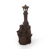 NAYSAYE Fountain Hand Crafted Lamppost Design with Frog Accents and Rustic Vintage Style for Garden Patio Outdoor, Brown, 14"*37.25"*20.19" - 2 of 4