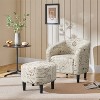 Yaheetech Faux Leather Accent Arm Chair Barrel Chair with Ottoman for Living Room - 2 of 4