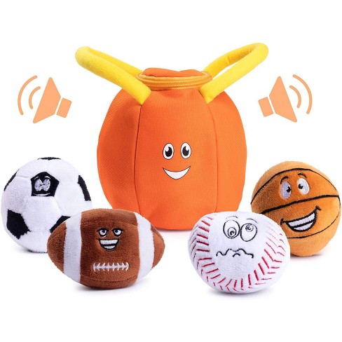 Personalized Baby's First Sports Bag, Plush Sensory Toy for 1 Year Old Boys