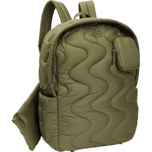 Joan & David Wave Quilted Puffer Nylon 18 Inch Workbook Backpack - 1 of 4