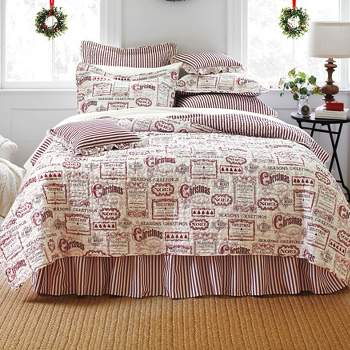 BrylaneHome Vintage Christmas 4 Piece Quilt Set