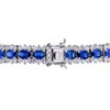 EVERLY JEWELRY | Sterling Silver 28.54 CT TGW Created Blue Sapphire and Created White Sapphire Bracelet, 7-inch - 4 of 4