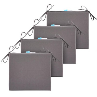 ARTPLAN Outdoor Chair Cushions for Patio Furniture, Waterproof Outdoor Cushions, Round Corner Patio Chair Cushions Set of 4 with Ties,16"x18.5"x3"